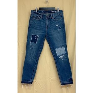 Gap Patchwork Skinny Ankle Jeans